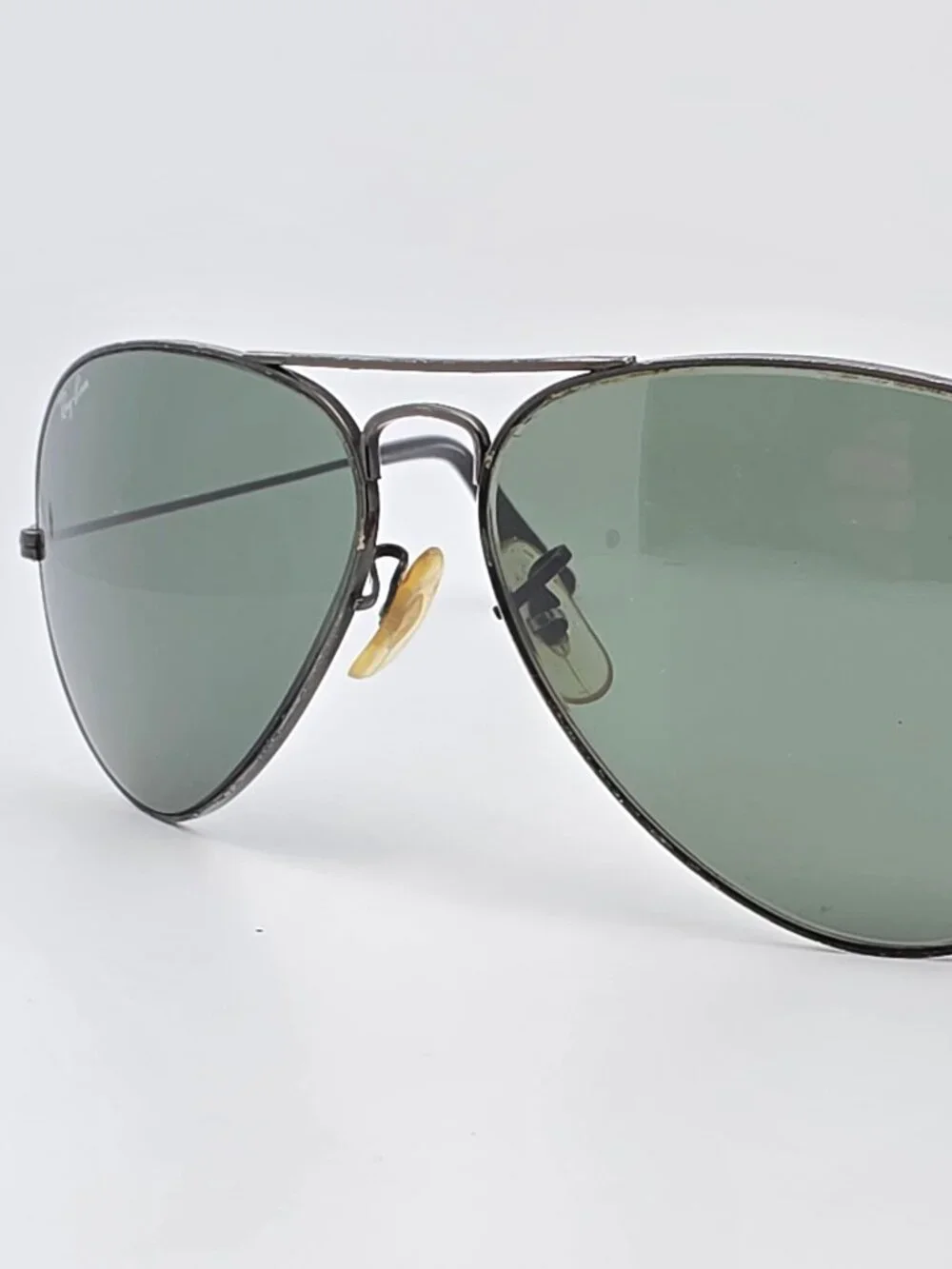 Ray-Ban B&L L2823 Black Chrome G-15 Green Glass Lens Aviator Sunglasses w/ Case